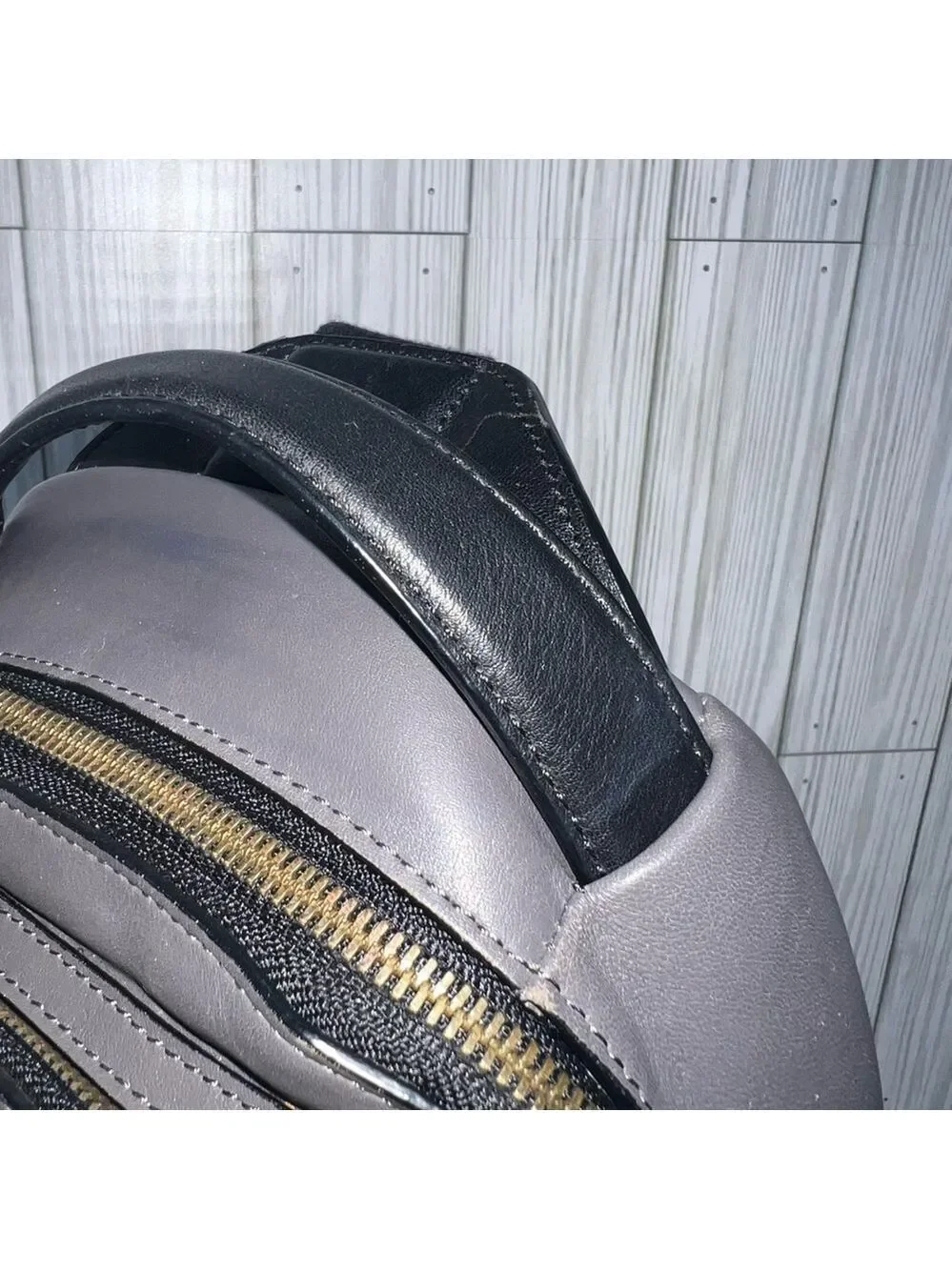 TUMI Gray Leather Sling Backpack Crossbody Bag Travel Everyday Work